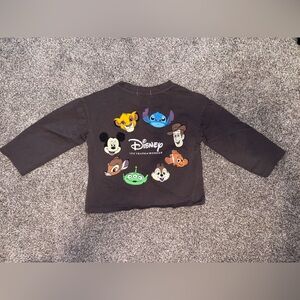 Disney Kids Dark Gray Character Long Sleeve Tee